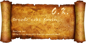 Orszáczki Kevin névjegykártya