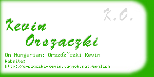 kevin orszaczki business card